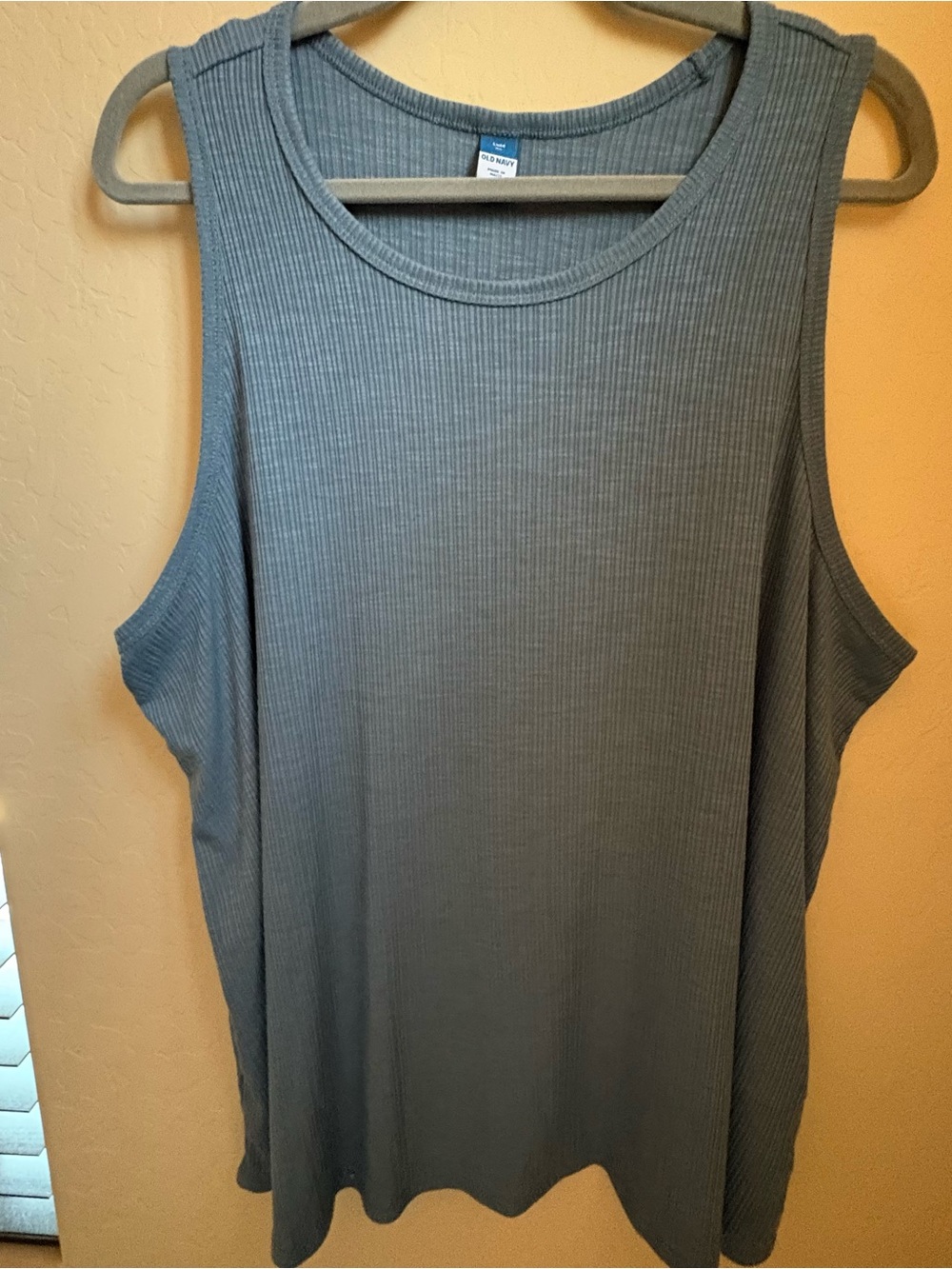 Sleeveless Rib Knit Tank Top - Dusty Blue